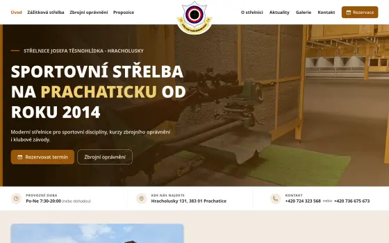 Náhled webu Střelnice Hracholusky